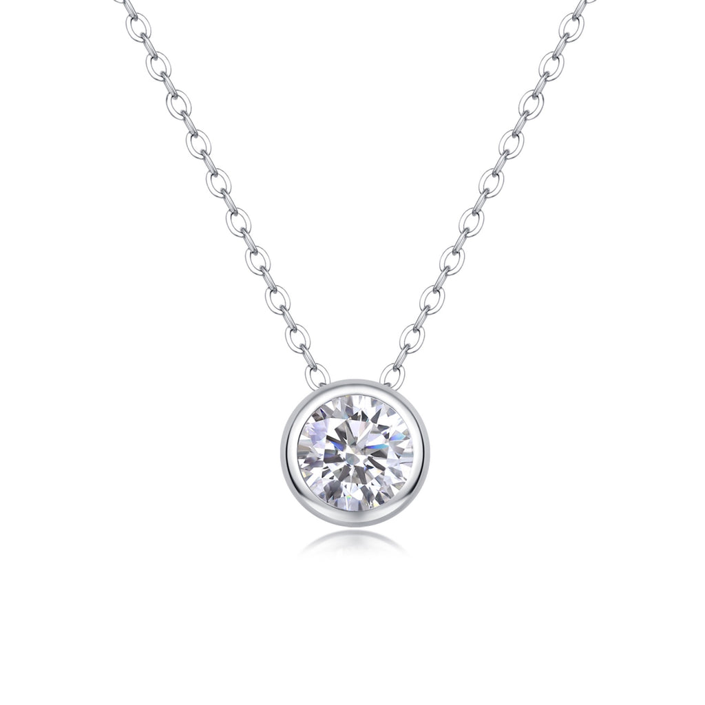 Purity 1 Carat Moissanite Pendant Necklace in Sterling Silver