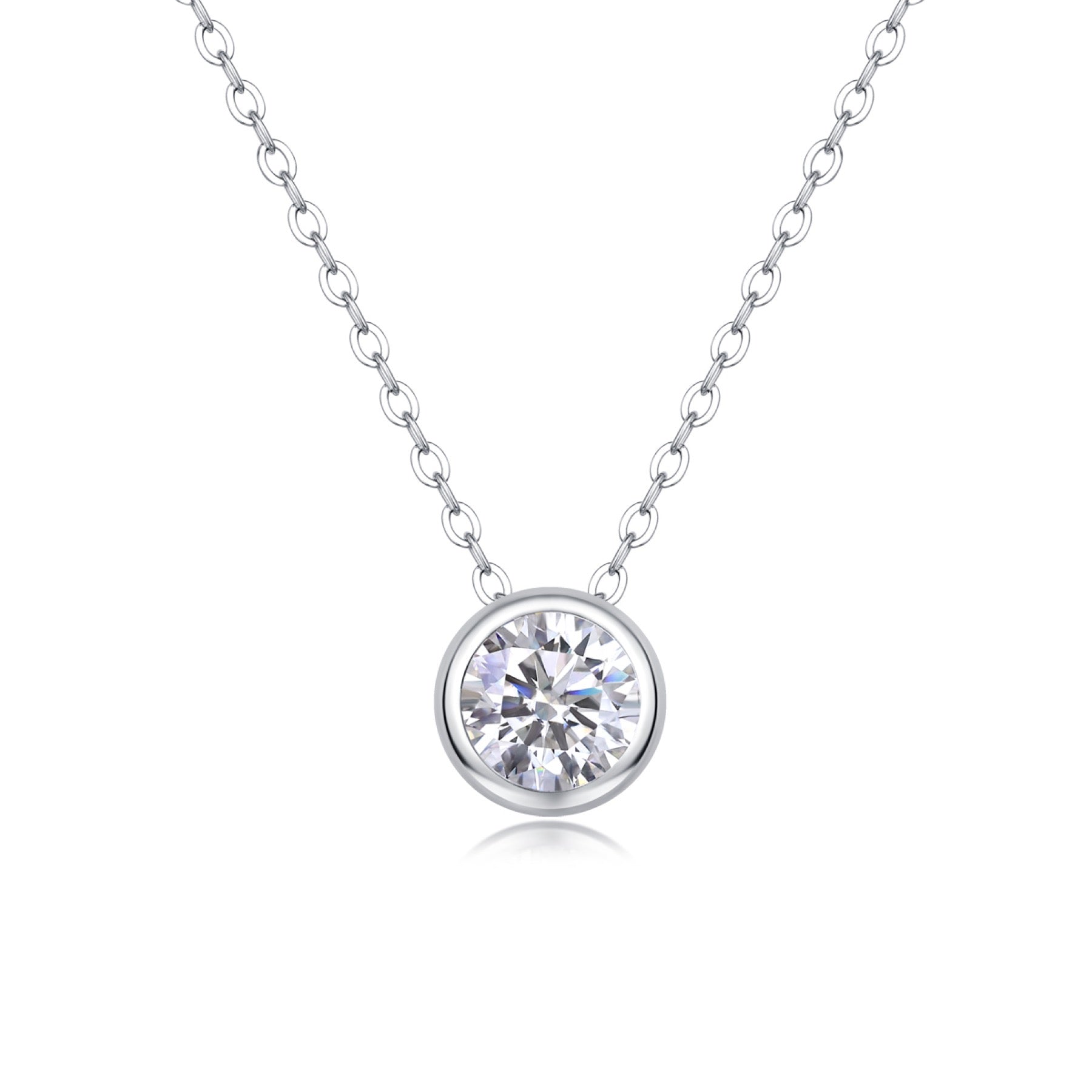 Purity 1 Carat Moissanite Pendant Necklace in Sterling Silver