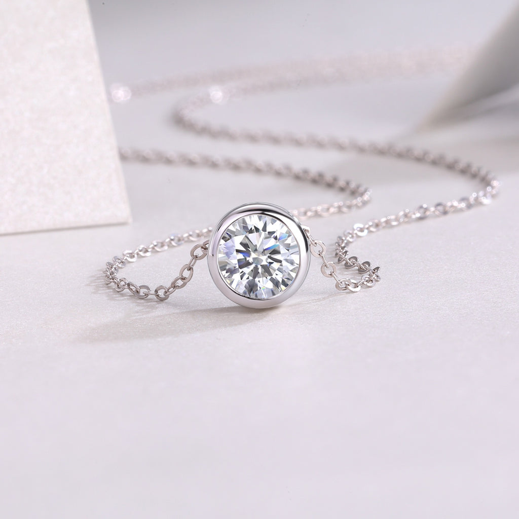 Purity 1 Carat Moissanite Pendant Necklace in Sterling Silver