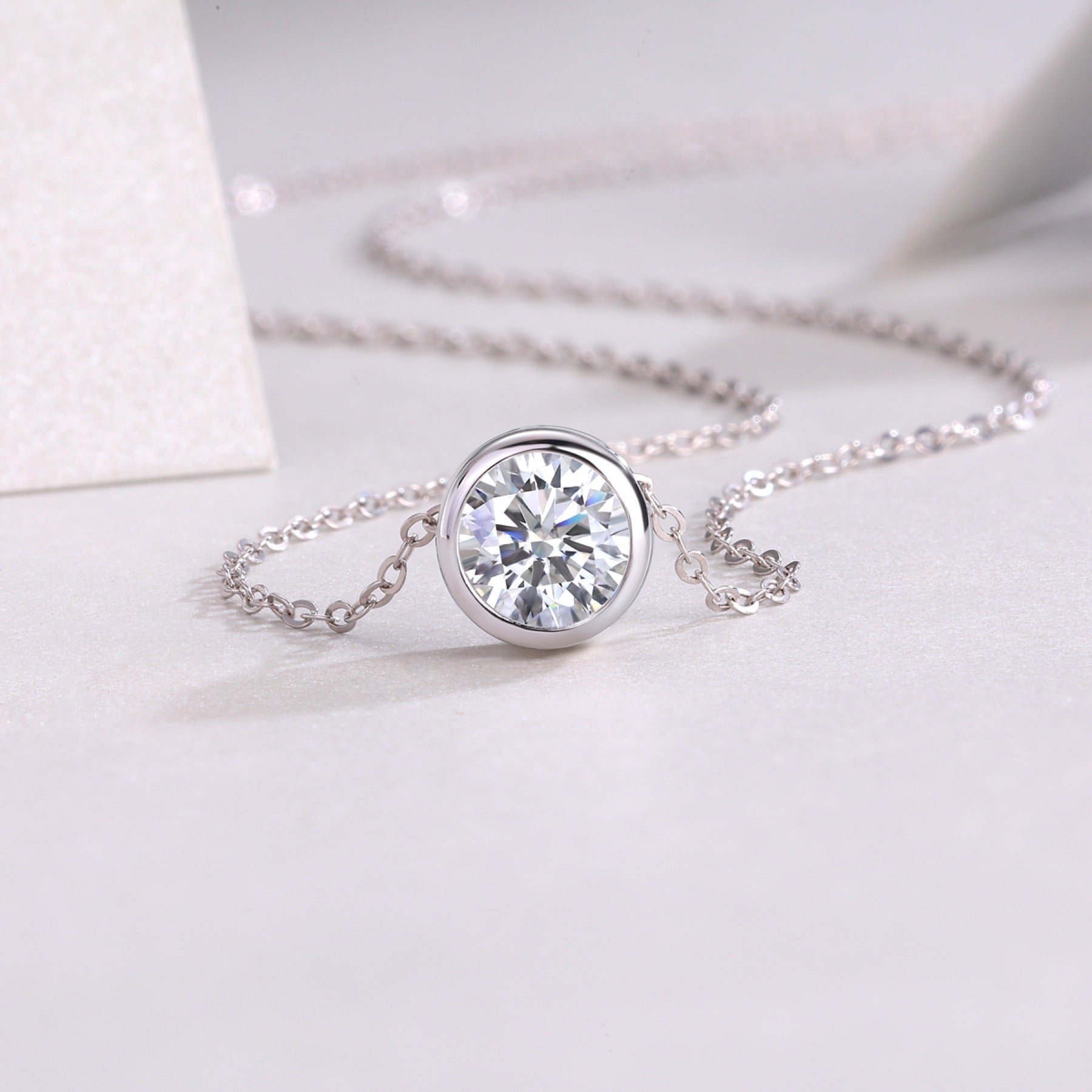 Purity 1 Carat Moissanite Pendant Necklace in Sterling Silver