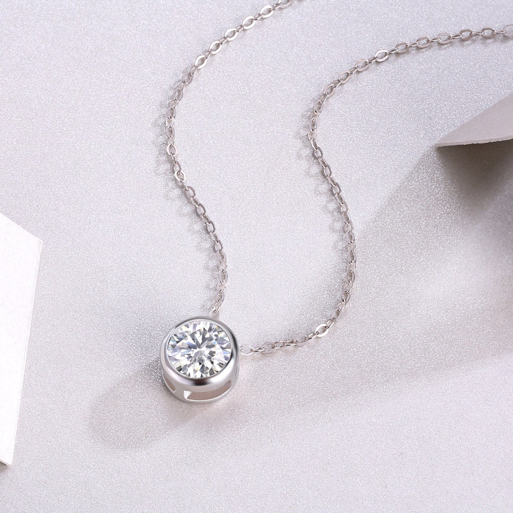 Purity 1 Carat Moissanite Pendant Necklace in Sterling Silver