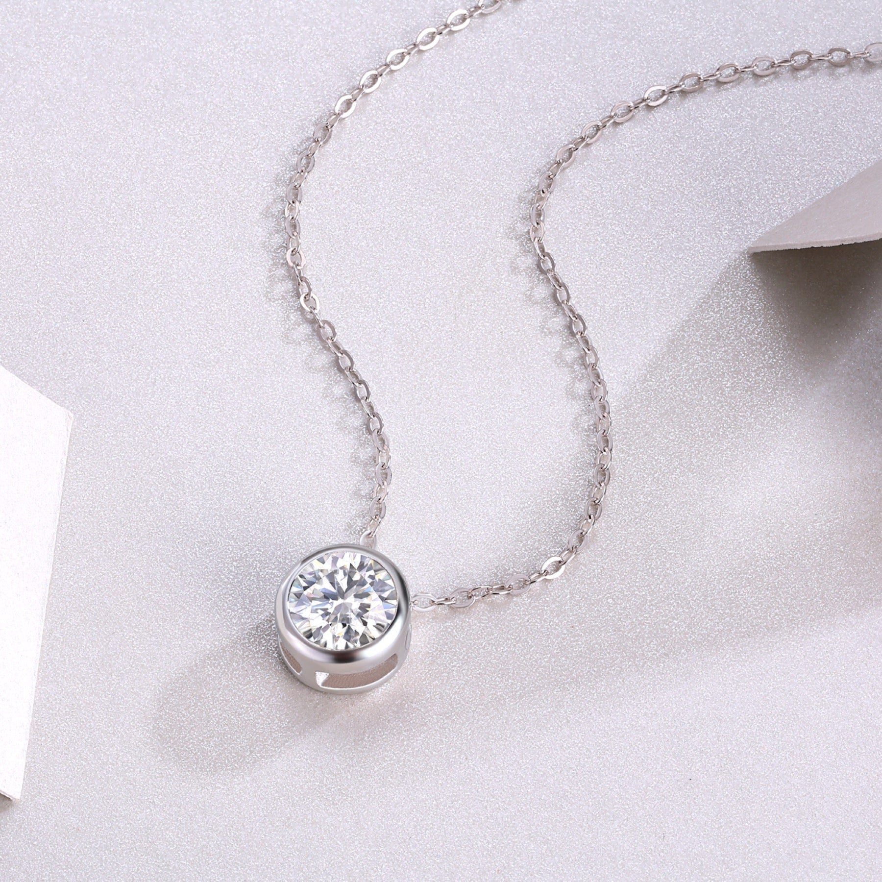 Purity 1 Carat Moissanite Pendant Necklace in Sterling Silver