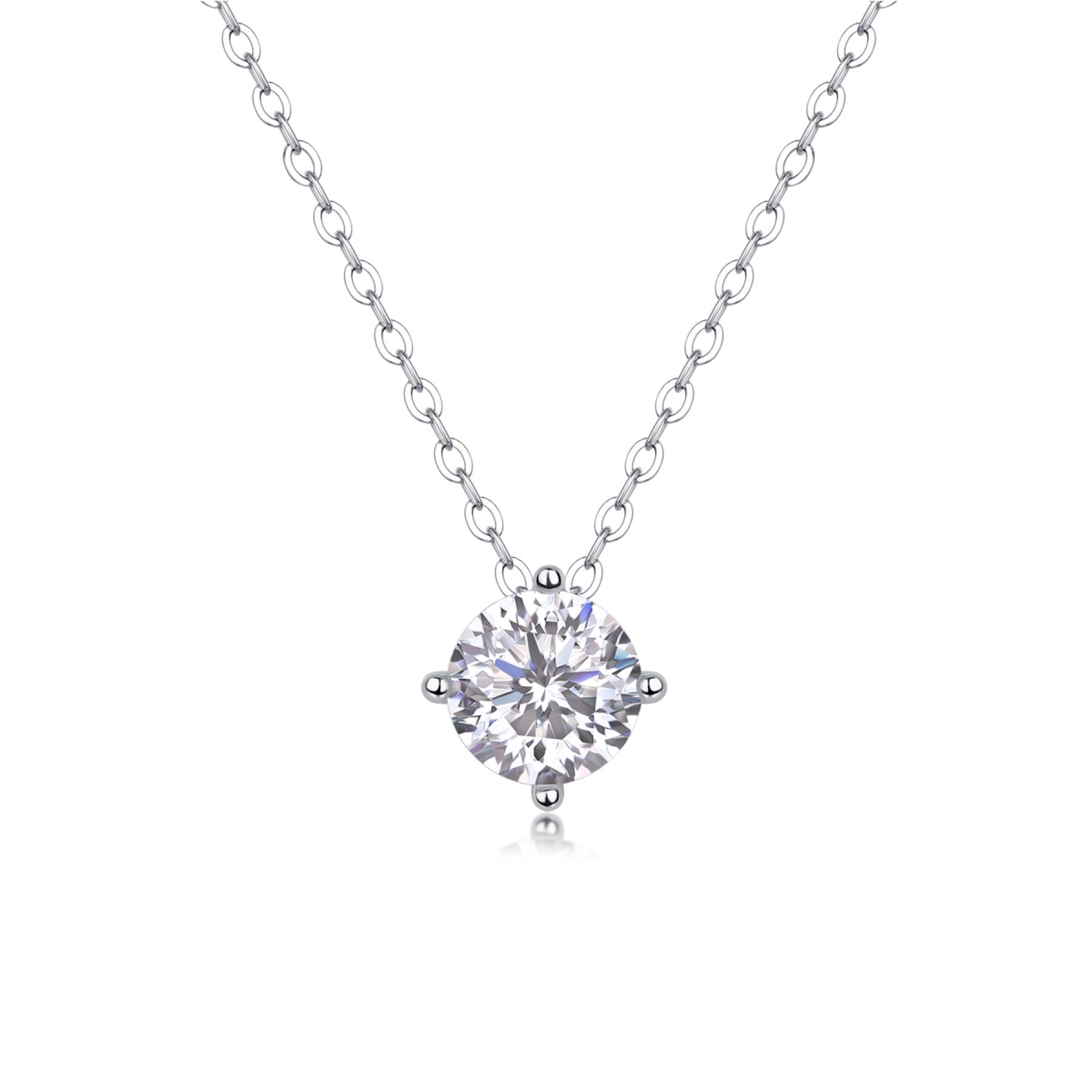 True Heart 1 Carat Moissanite Pendant Necklace in Sterling Silver