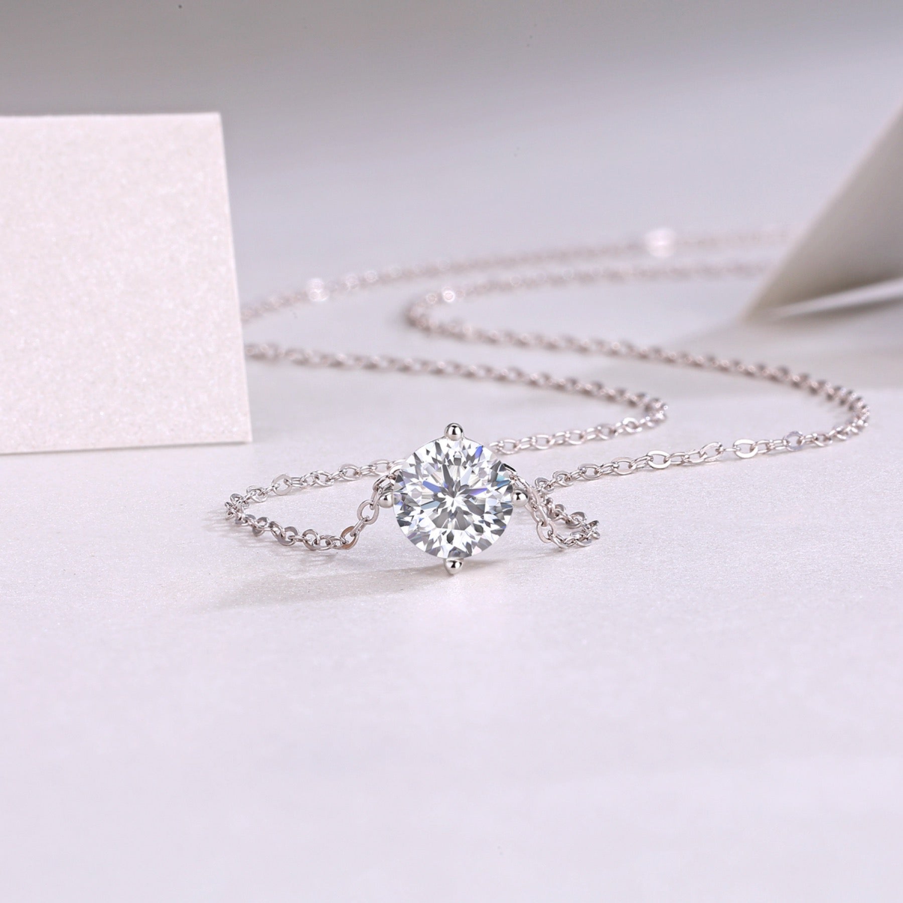 True Heart 1 Carat Moissanite Pendant Necklace in Sterling Silver