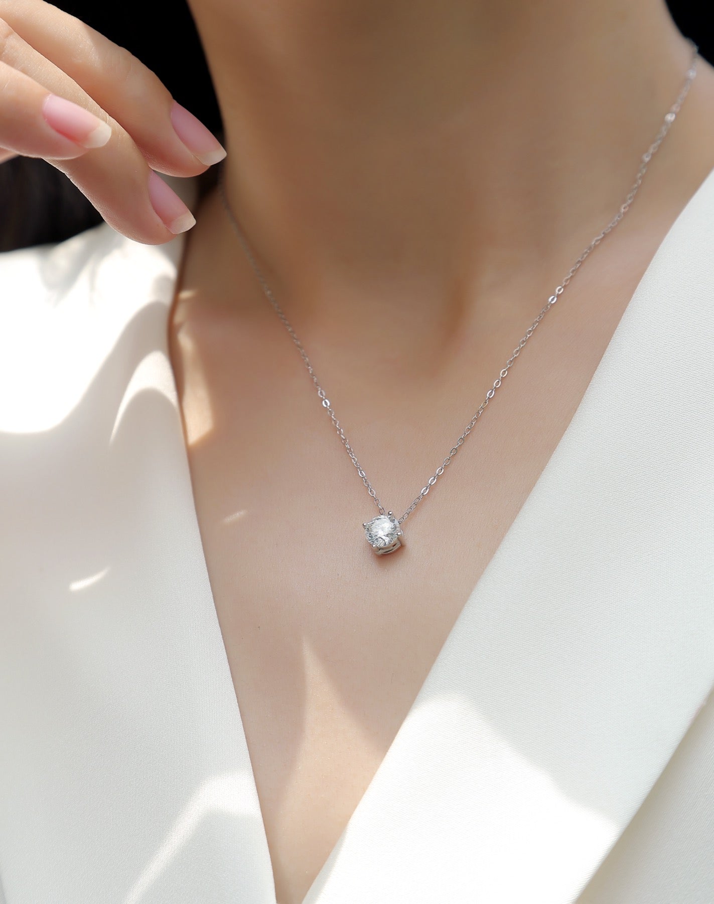 True Heart 1 Carat Moissanite Pendant Necklace in Sterling Silver