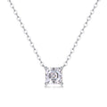 Eternity Square-Cut Moissanite Pendant Necklace in Sterling Silver