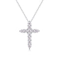 Faith Moissanite Cross Necklace in Sterling Silver