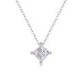 Together Square-Cut Moissanite Pendant Necklace in Sterling Silver