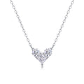 Present Love Moissanite Heart Necklace in Sterling Silver