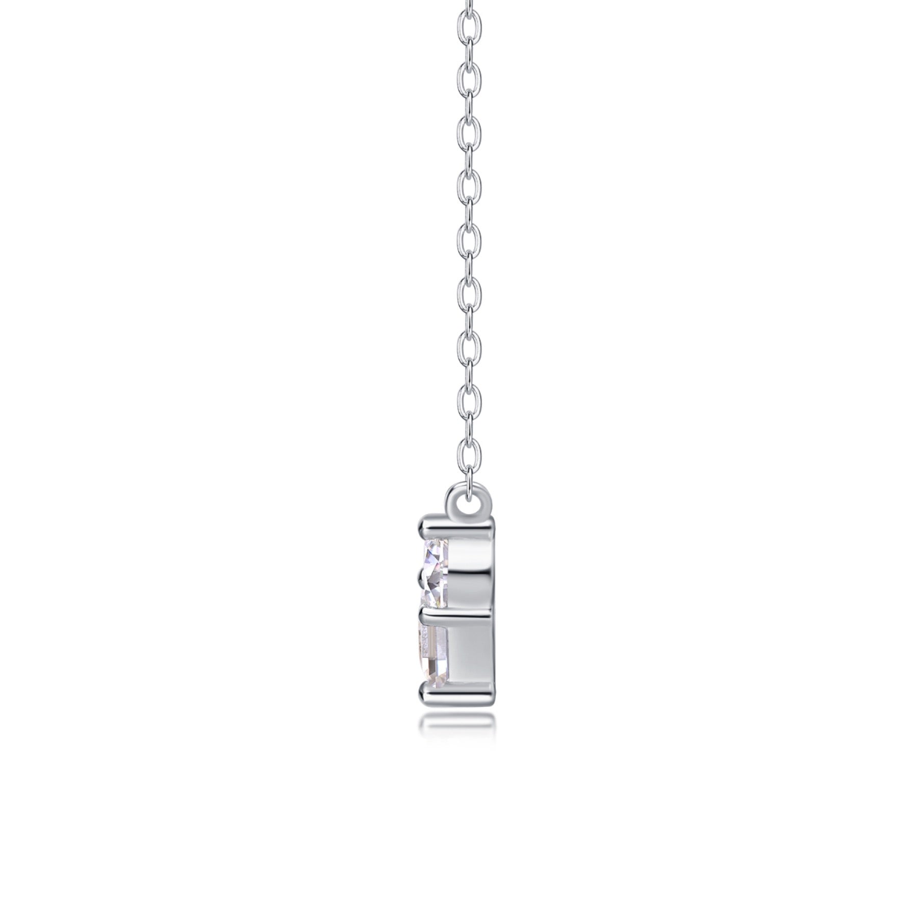 Present Love Moissanite Heart Necklace in Sterling Silver