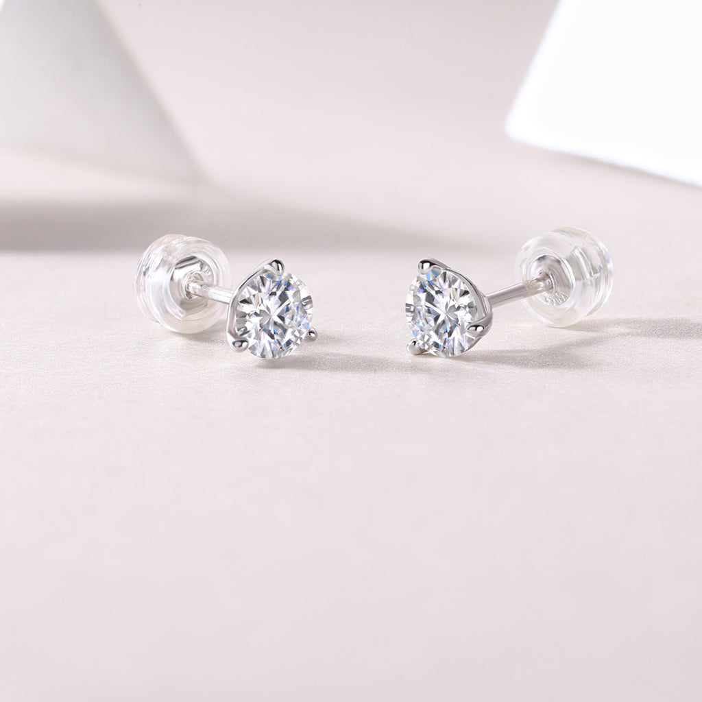 Moment 0.5 Carat Moissanite Stud Earrings in Sterling Silver