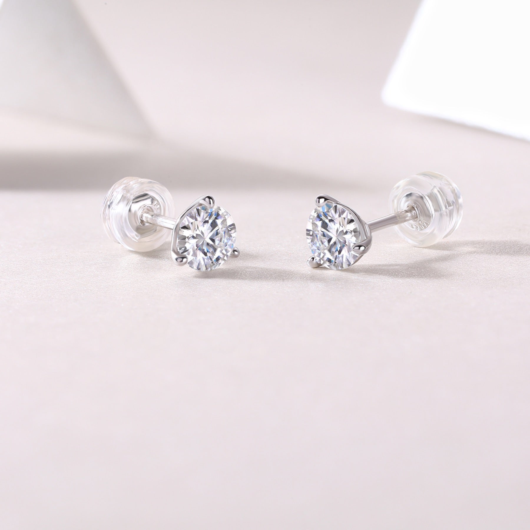 Moment 0.5 Carat Moissanite Stud Earrings in Sterling Silver