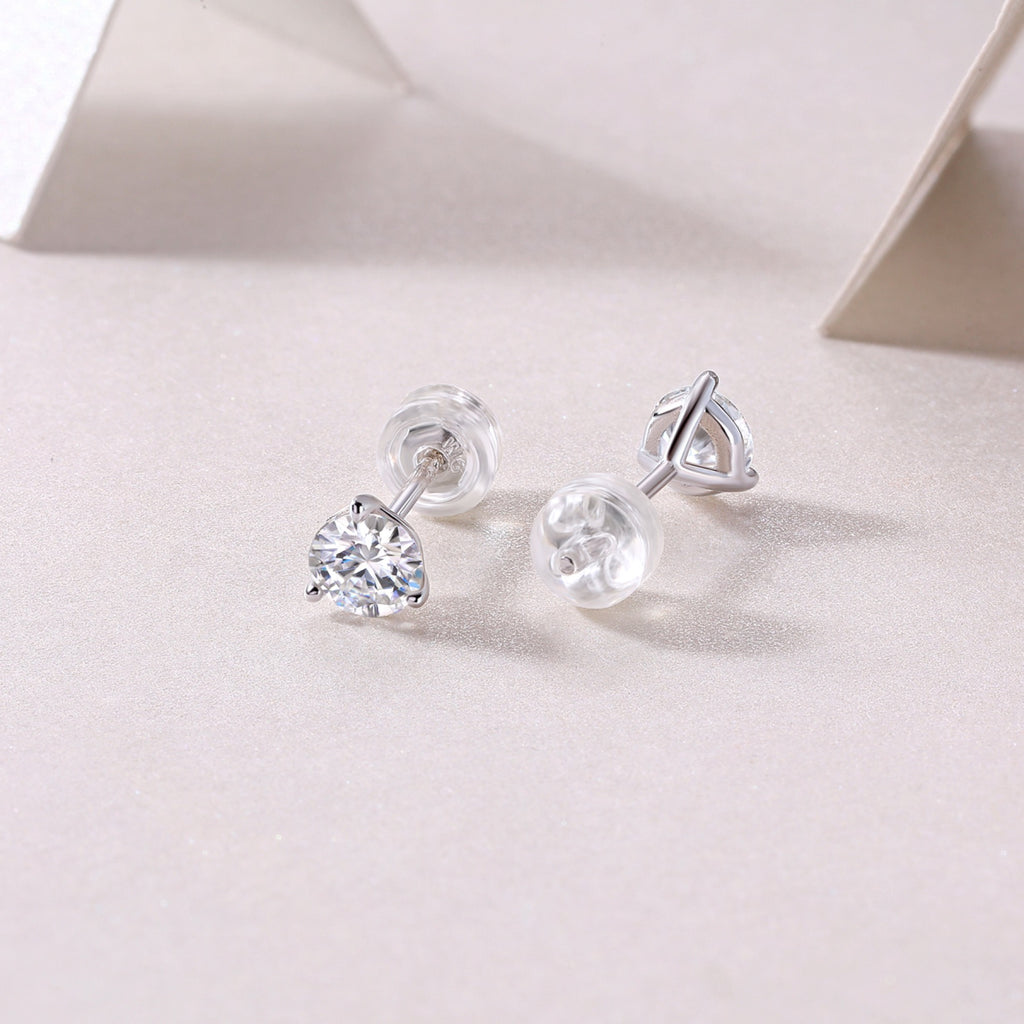 Moment 0.5 Carat Moissanite Stud Earrings in Sterling Silver