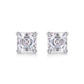 Carefree Square-Cut Moissanite Stud Earrings in Sterling Silver