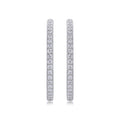 Ribbon Moissanite Hoop Earrings in Sterling Silver