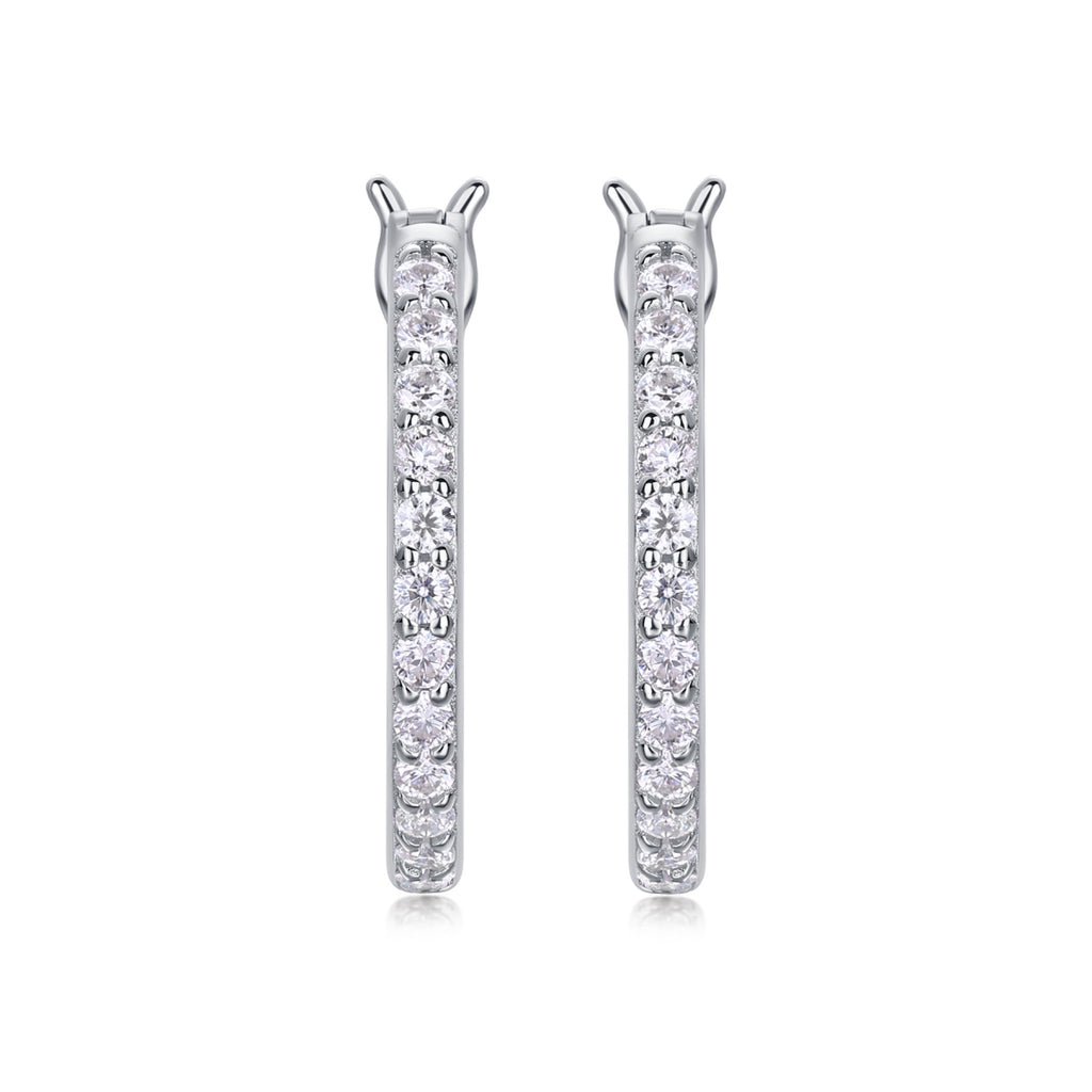 Glimmer Moissanite Hoop Earrings in Sterling Silver
