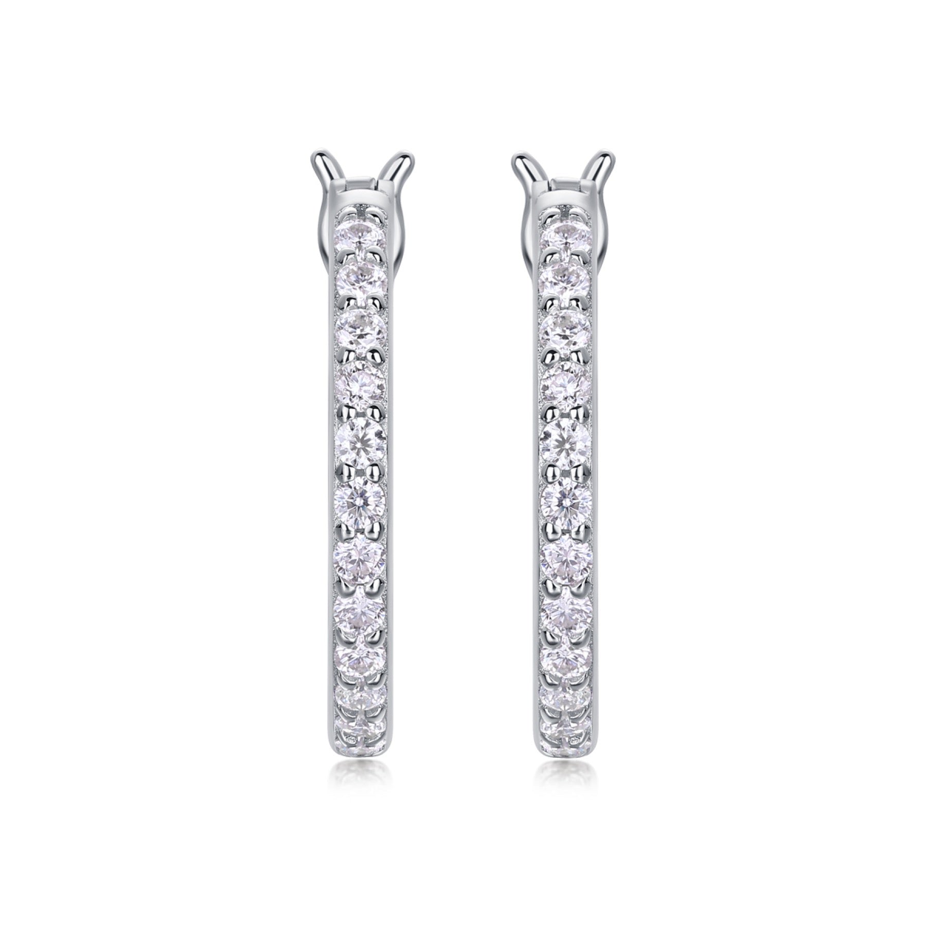 Glimmer Moissanite Hoop Earrings in Sterling Silver
