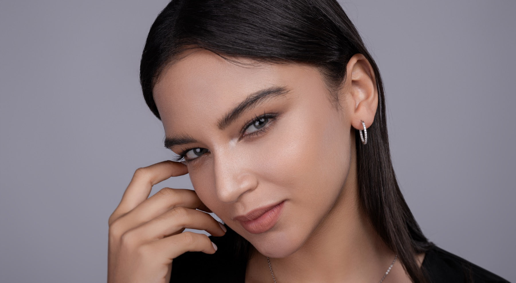 Glimmer Moissanite Hoop Earrings in Sterling Silver