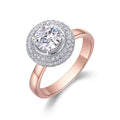 Moonwater 1 Carat Moissanite Double Halo Ring in Sterling Silver