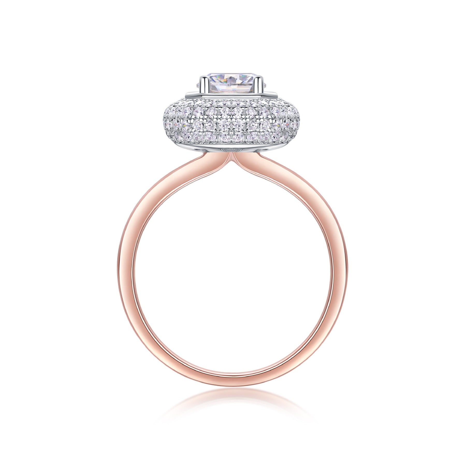 Moonwater 1 Carat Moissanite Double Halo Ring in Sterling Silver