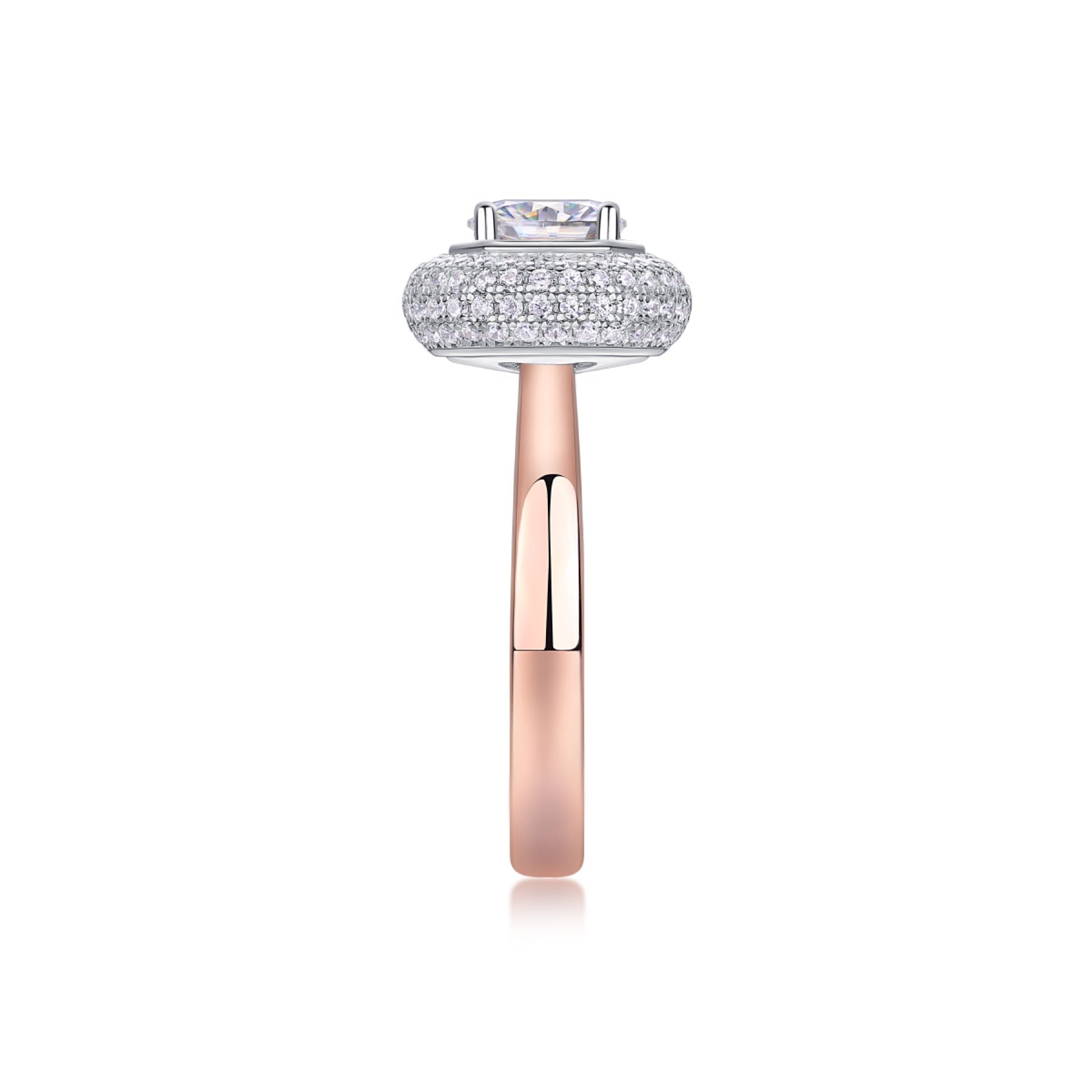 Moonwater 1 Carat Moissanite Double Halo Ring in Sterling Silver