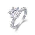Fortuna Moissanite Solitaire Ring in Sterling Silver