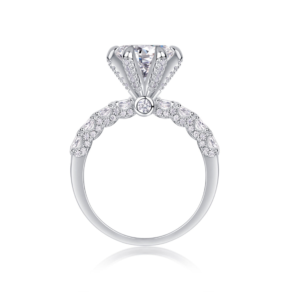 Fortuna Moissanite Solitaire Ring in Sterling Silver