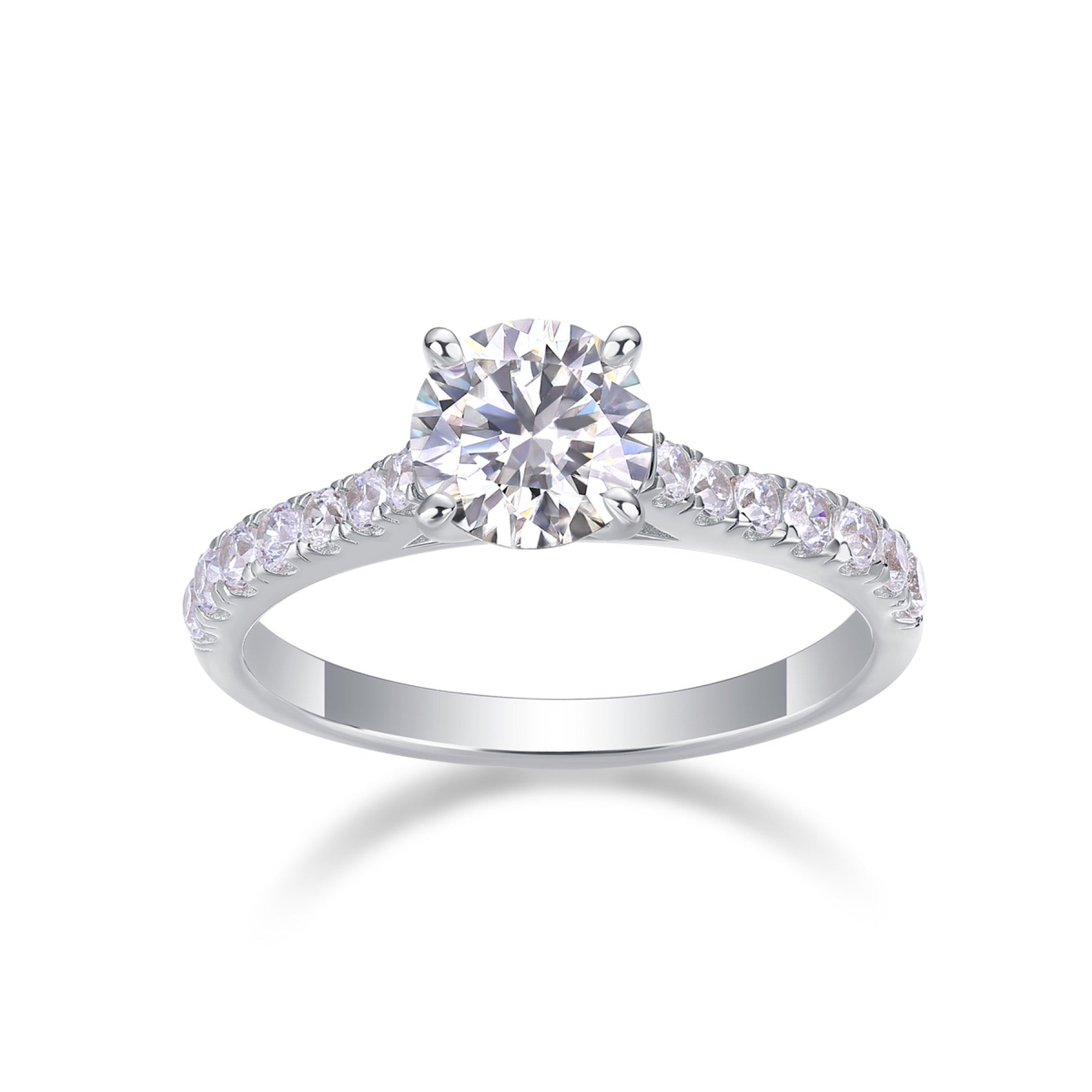 Smitten 1 Carat Moissanite Solitaire Ring in Sterling Silver
