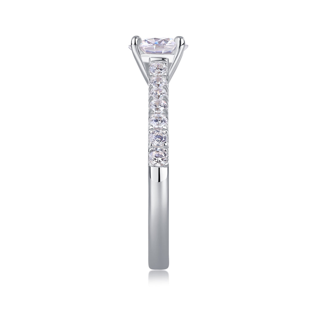 Smitten 1 Carat Moissanite Solitaire Ring in Sterling Silver