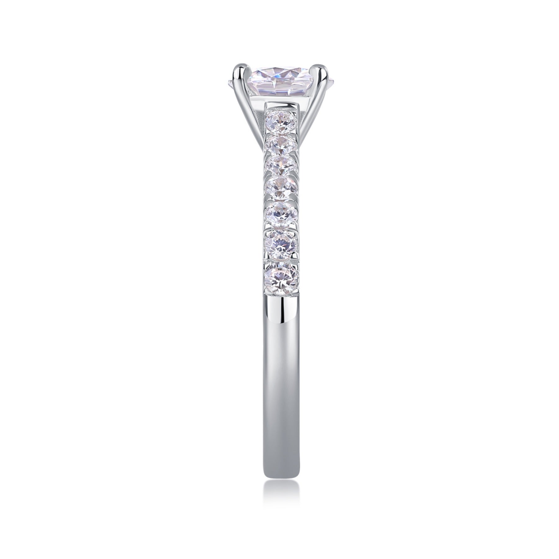 Smitten 1 Carat Moissanite Solitaire Ring in Sterling Silver