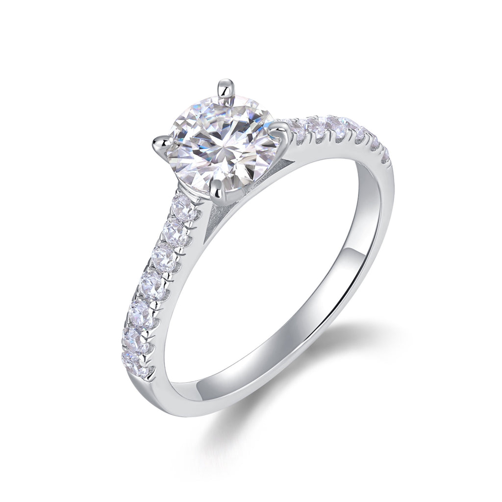 Smitten 1 Carat Moissanite Solitaire Ring in Sterling Silver