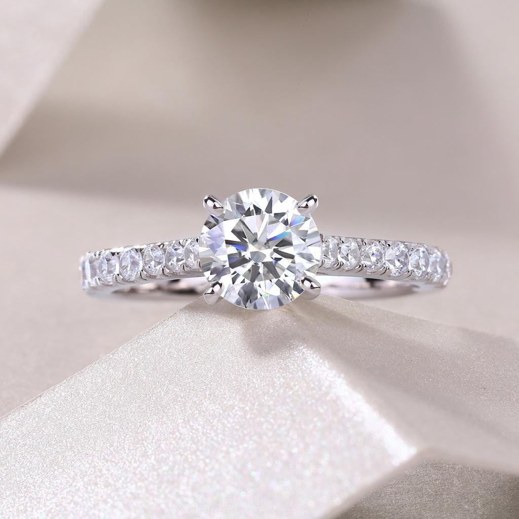 Smitten 1 Carat Moissanite Solitaire Ring in Sterling Silver
