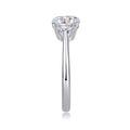 Guardian Cushion-Cut Moissanite Three-Stone Ring in Sterling Silver