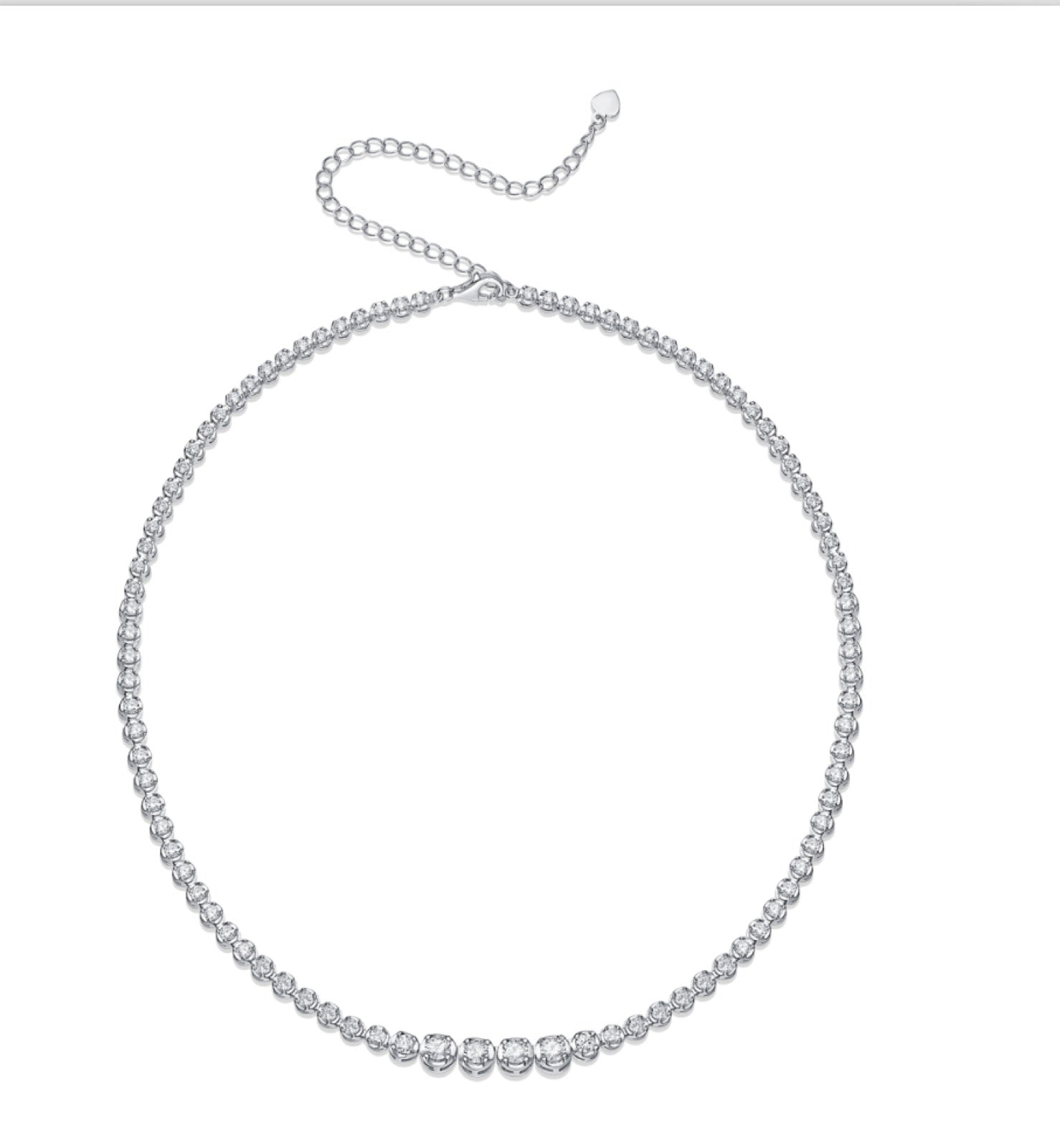 Lumina Moissanite Tennis Necklace in Sterling Silver