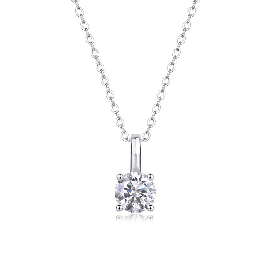 Encounter 1 Carat Moissanite Solitaire Pendant Necklace in Sterling Silver