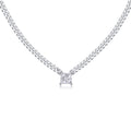 Bravado Square-Cut Moissanite Cuban Chain Necklace in Sterling Silver