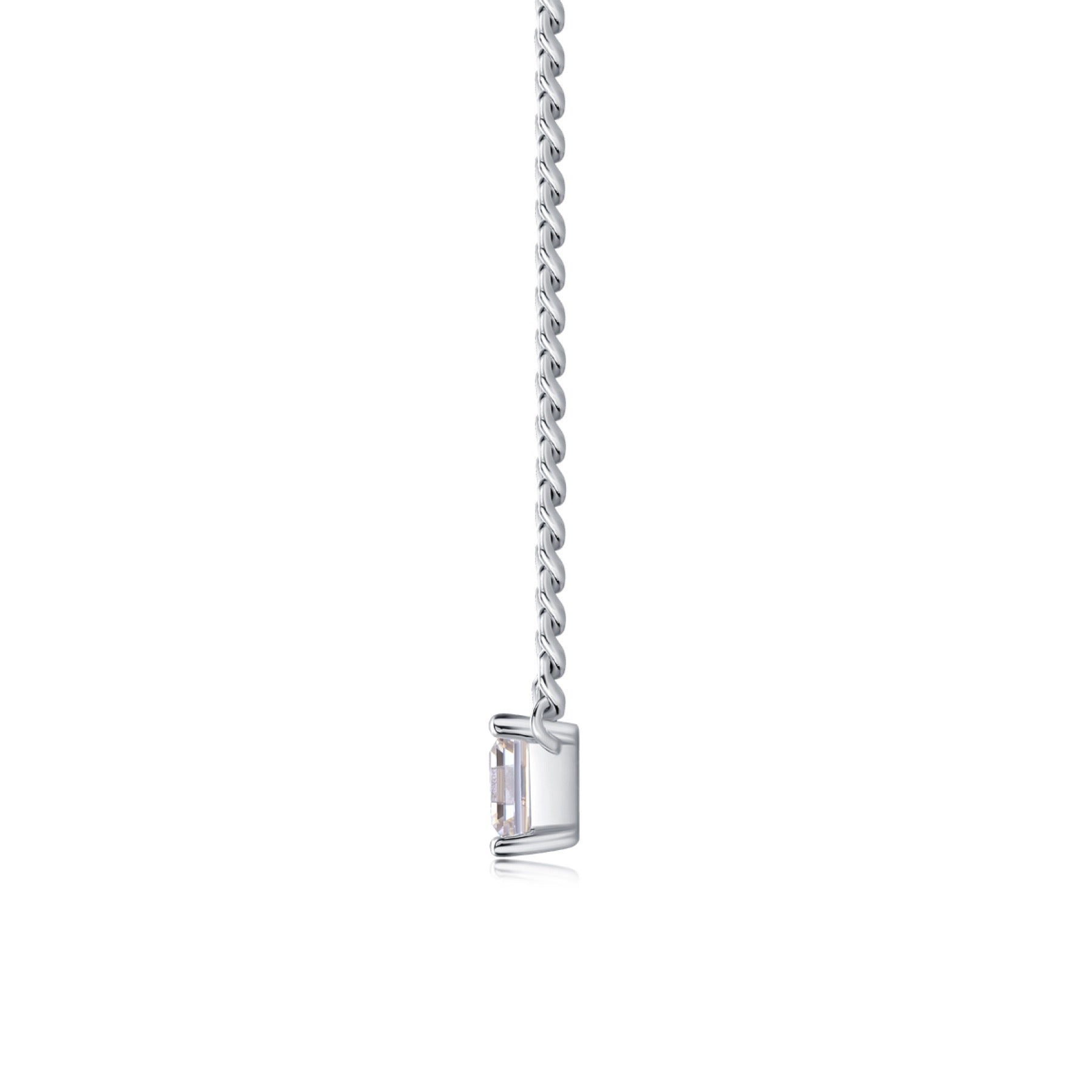 Bravado Square-Cut Moissanite Cuban Chain Necklace in Sterling Silver
