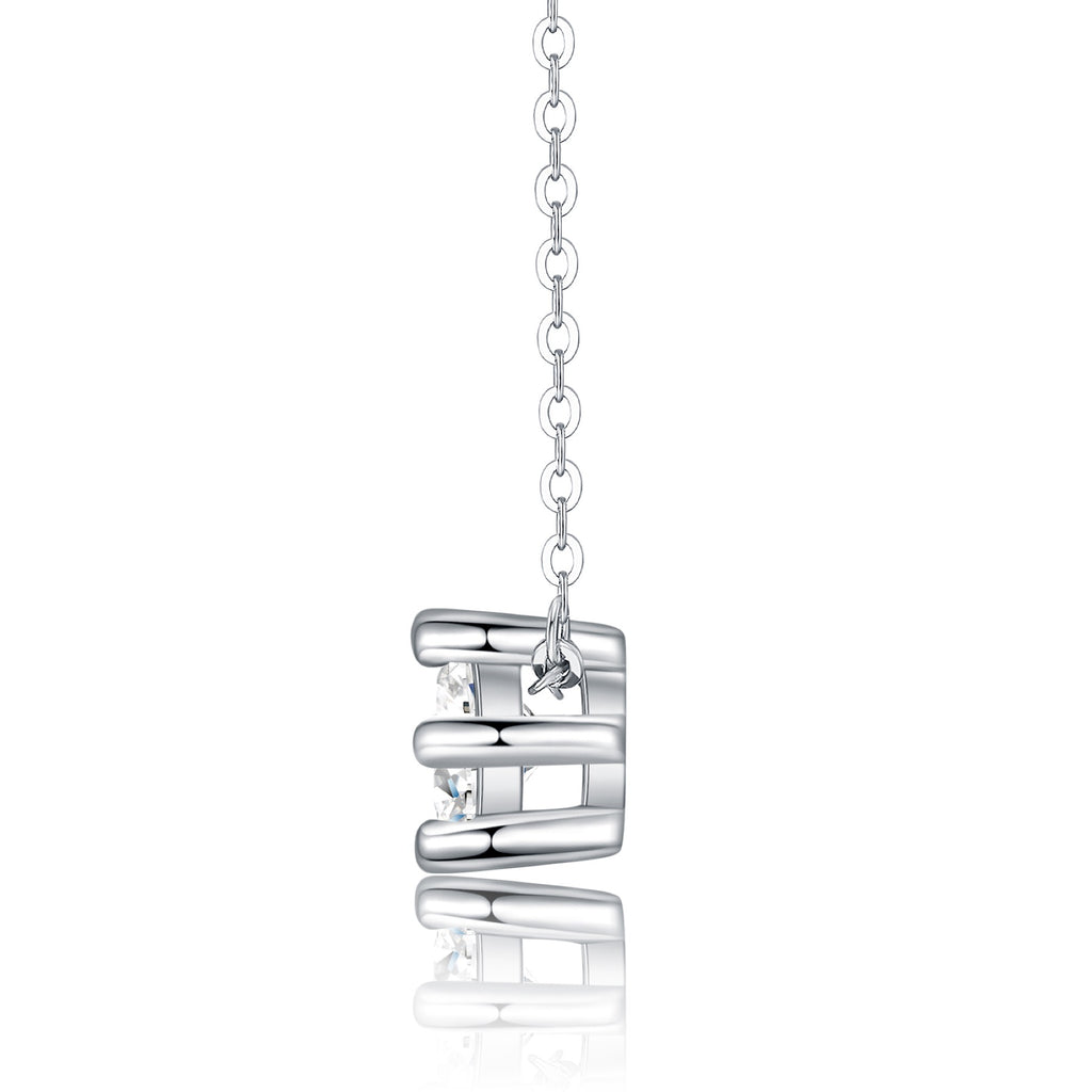 Rosé Moissanite Solitaire Pendant Necklace in Sterling Silver