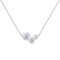 Dewfall Moissanite Three-Stone Necklace in Sterling Silver