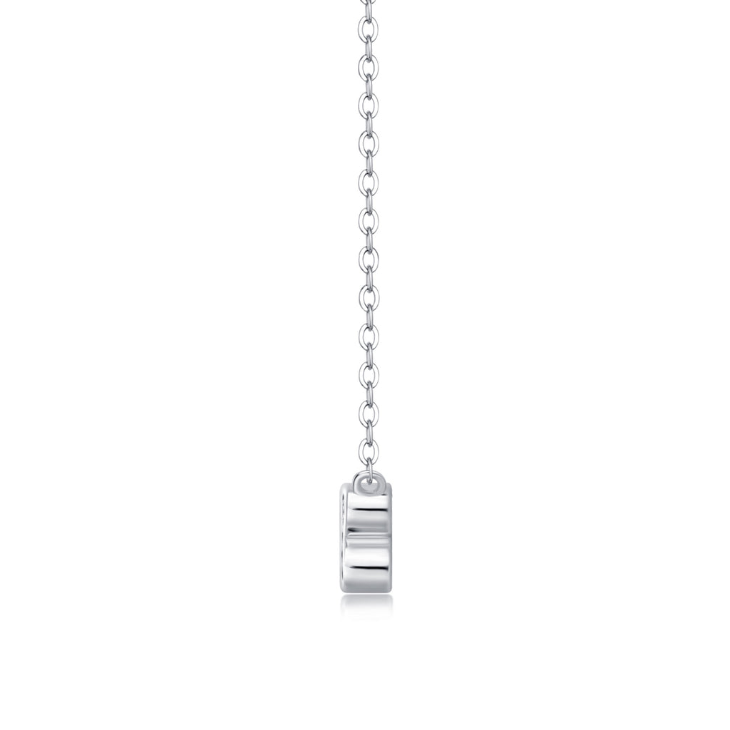 Dewfall Moissanite Three-Stone Necklace in Sterling Silver