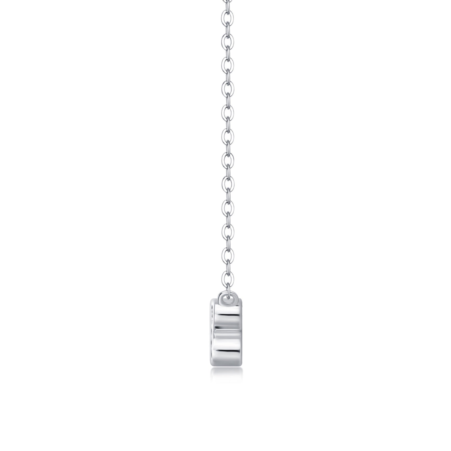 Dewfall Moissanite Three-Stone Necklace in Sterling Silver