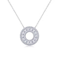 Concentric Moissanite Double Circle Necklace in Sterling Silver