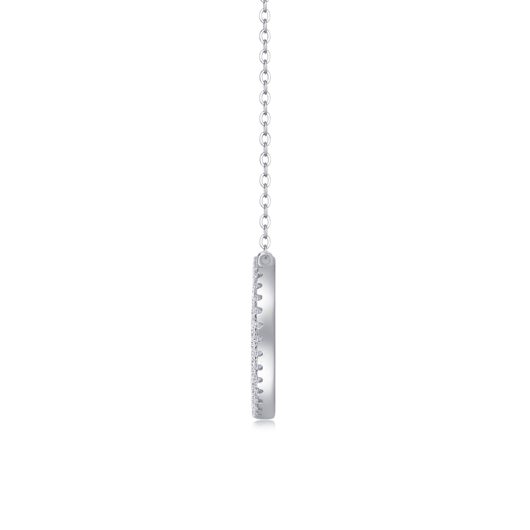 Concentric Moissanite Double Circle Necklace in Sterling Silver