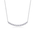 Ease Moissanite Curved Bar Necklace in Sterling Silver