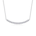 Float Moissanite Curved Bar Necklace in Sterling Silver