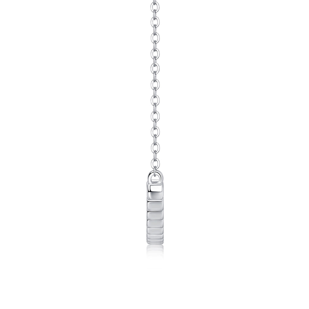 Float Moissanite Curved Bar Necklace in Sterling Silver