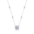 Blossom 1 Carat Moissanite Halo Pendant Necklace in Sterling Silver