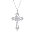 Bastion Moissanite Cross Necklace in Sterling Silver