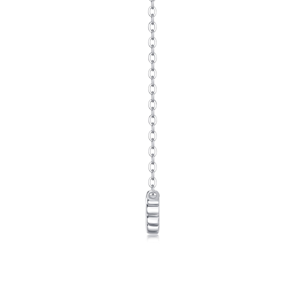 Constellation Moissanite Curved Bar Necklace in Sterling Silver