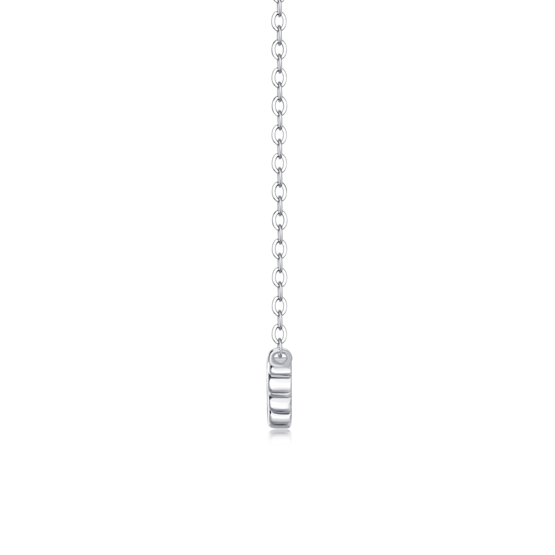 Constellation Moissanite Curved Bar Necklace in Sterling Silver